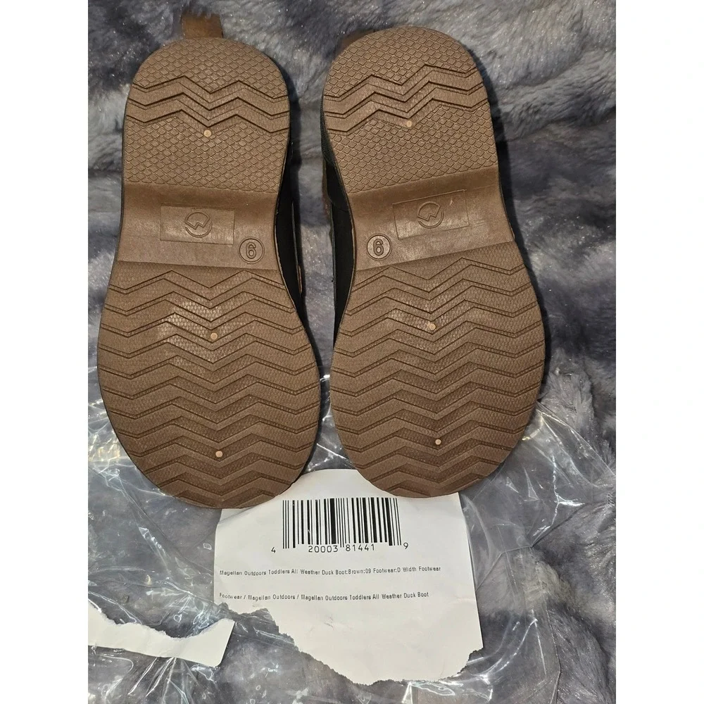 NEW Magellan Outdoors Toddler Boys All Weather Duck Boots Brown Grey 9D 10345937